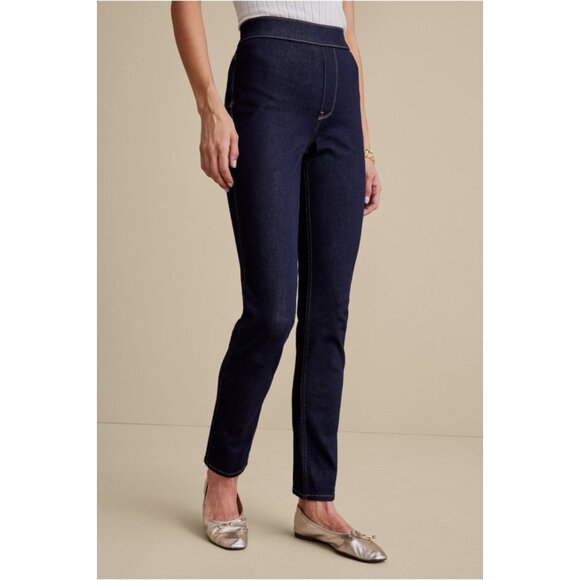 NWT Soft Surroundings Womens Plus Size 2X Ultimate Denim Pull-On Slim Leg Jeans - Picture 3 of 6